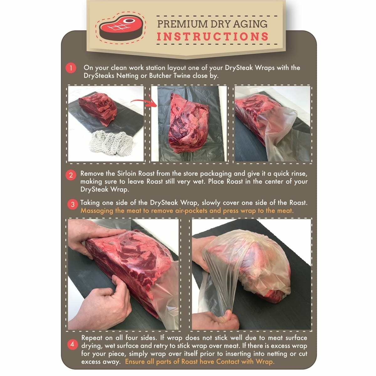 DrySteak Wraps for Dry Aging Steaks - View 4