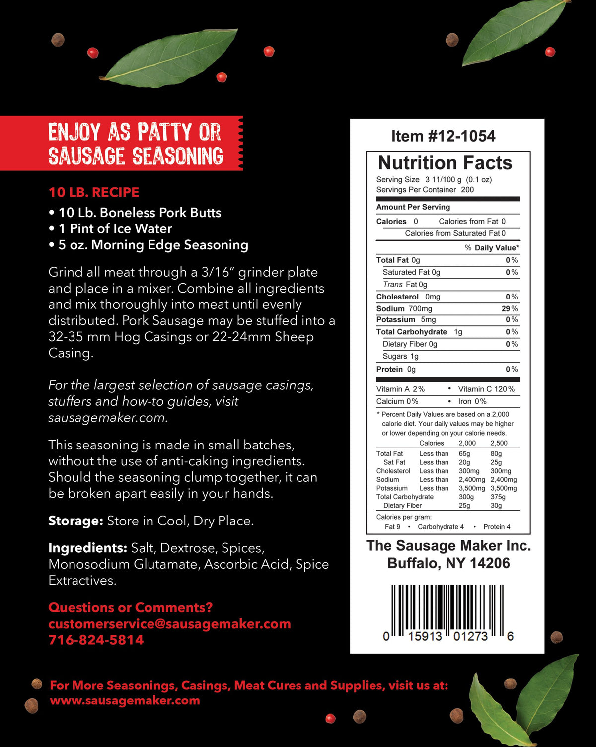 Morning Edge Pork Sausage Seasoning 1lb 10oz - View 3
