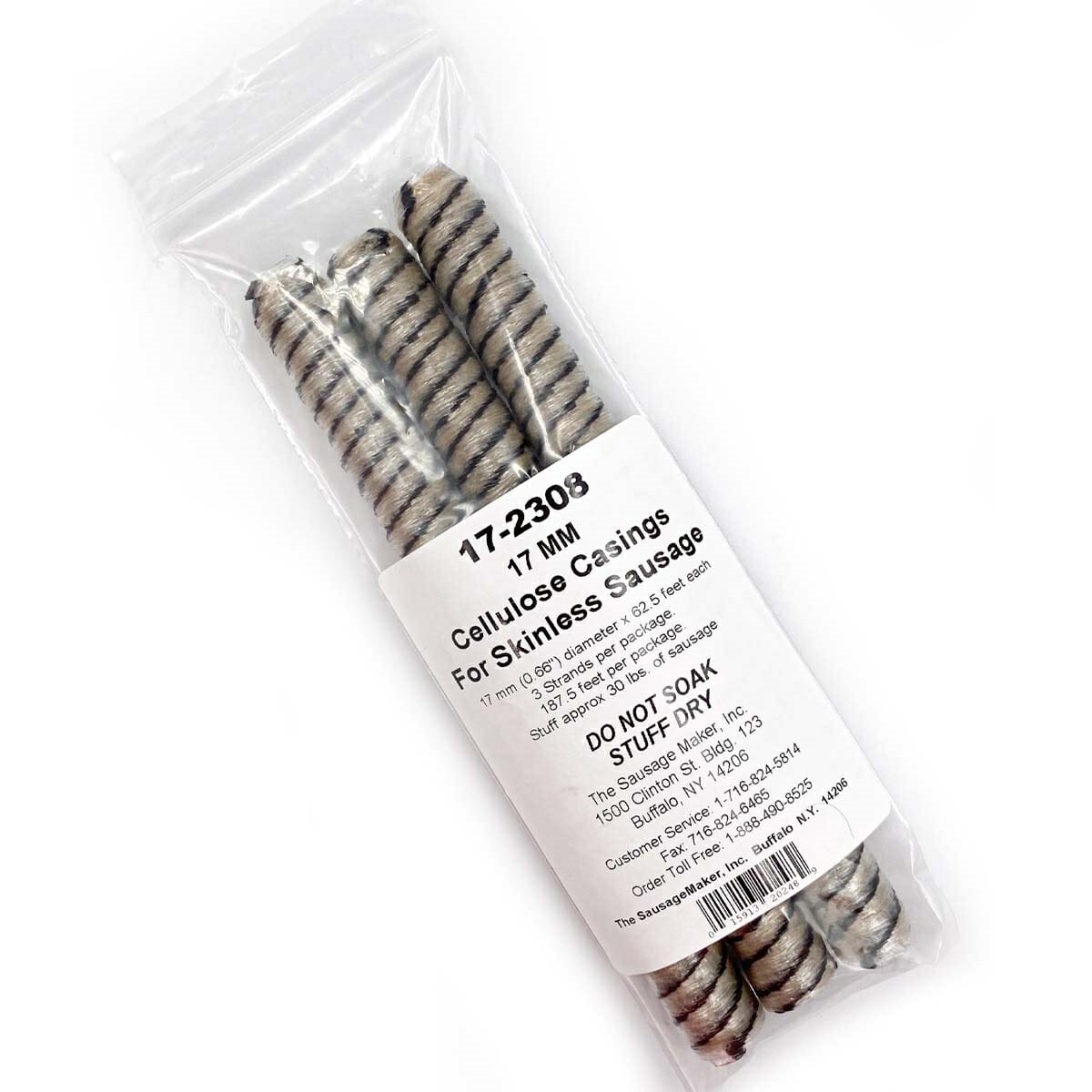 Cellulose Casings 17mm - Black Stripe - View 1