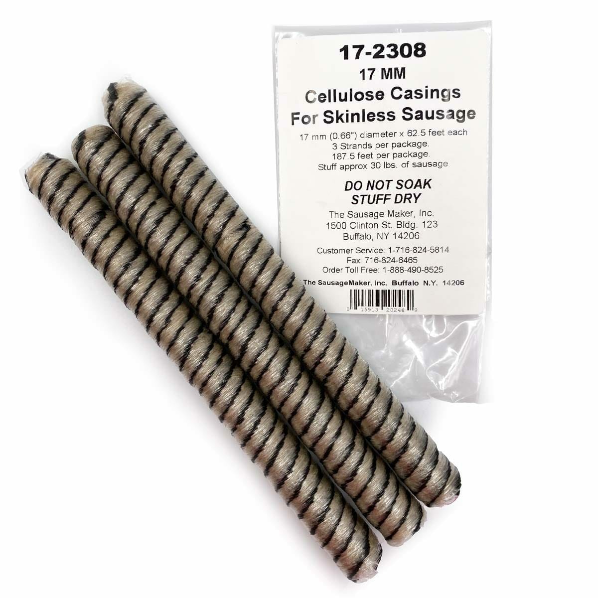 Cellulose Casings 17mm - Black Stripe - View 2