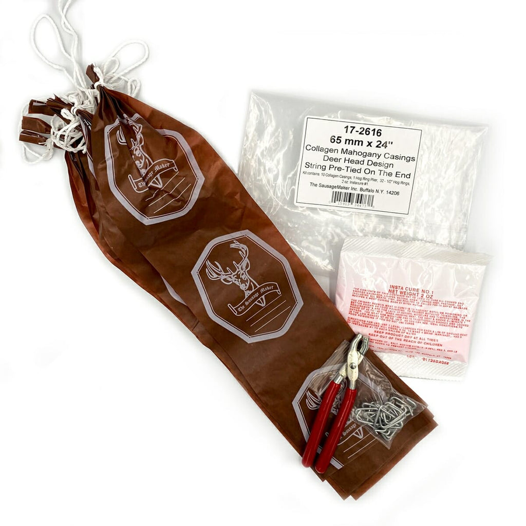 65mm x 18  Mahogany Collagen Casings Kit - View 1