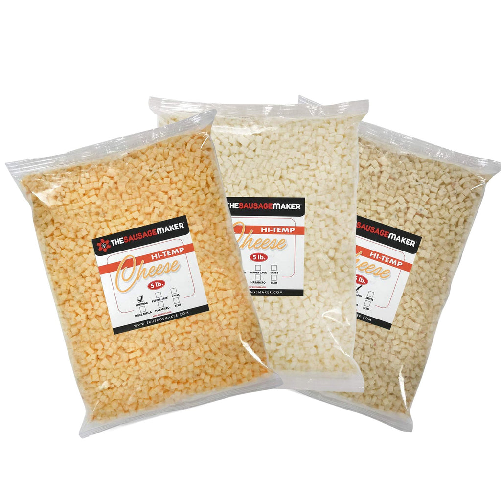 High Temp Cheese Assortment 3-Pack Cheddar, Pepper & Mozzarella, 3 X 5 lbs. each - View 2