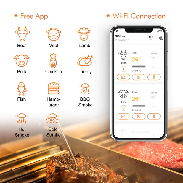 INKBIRD WiFi Grill Thermometer IBBQ-4T - View 3
